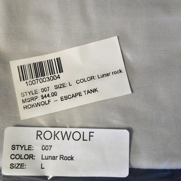NWT ROKWOLF ESCAPE TANK TOP LUNAR ROCK PIMA COTTON/MODAL/SPANDEX OVERSIZED LARGE - Picture 10 of 10